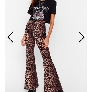 Nasty Gal Leopard Flare Pants🌿🌿🌿